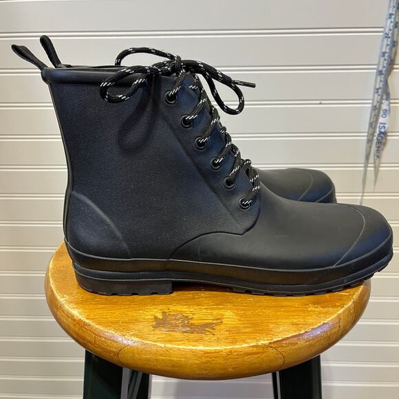 Madewell The Lace Up Lugsole Rain Boot Size 9 - Picture 1 of 11
